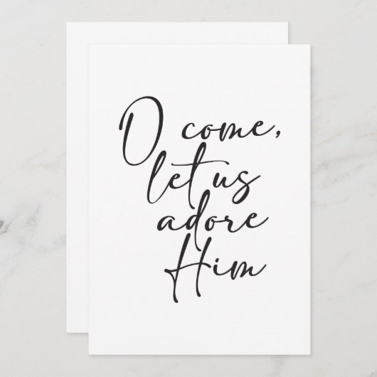 O Komm und Lass uns Adore Ihm Weihnachtskarte Einladung (Vorne/Hinten)