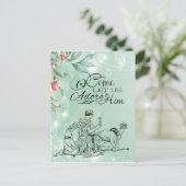O Lass uns Adore Drei Weisen Weihnachten Postkarte (Stehend Vorderseite)