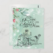 O Lass uns Adore Drei Weisen Weihnachten Postkarte (Vorne/Hinten)