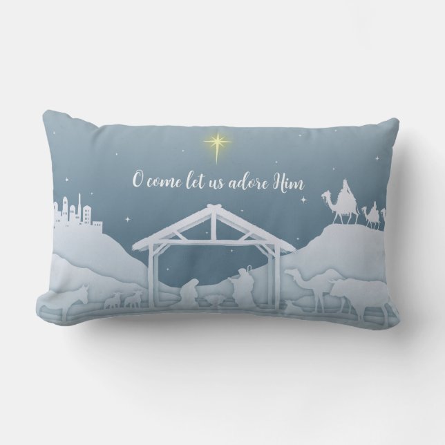 O Lass uns Adore Ihm Accent Pillow Lendenkissen (Vorderseite)