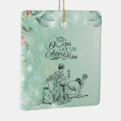 O lass uns Adore Ihm drei Könige Weihnachten Keramikornament (Rechts)