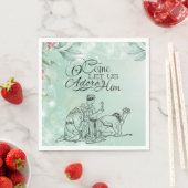 O lass uns Adore Ihm drei Könige Weihnachten Serviette (Beispiel)