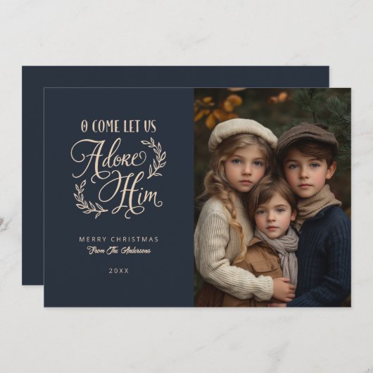 O Lass uns Adore Ihm Foto Weihnachten (Vorne/Hinten)