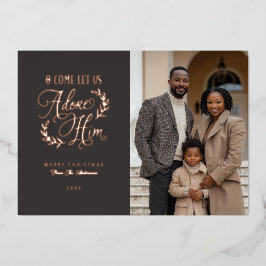 O Lass uns Adore Ihm Foto Weihnachten Folien Feiertagskarte