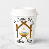 O Lass uns Adore Ihm Pappbecher (Vorderseite)