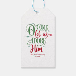 O Lass uns Adore Ihm Red Green Elegant Geschenkanhänger