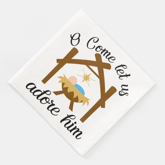 O Lass uns Adore Ihm Serviette (Ecke)