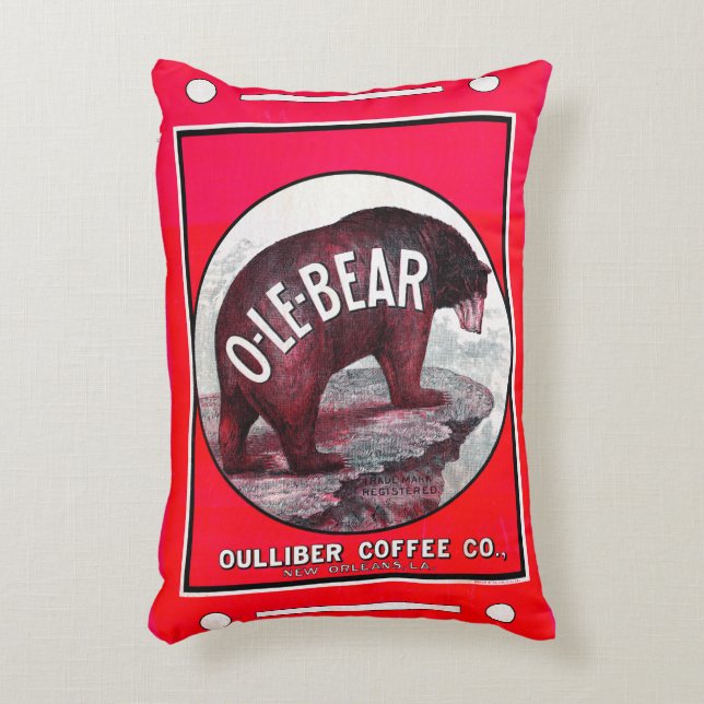 O-Le-Bear-Kaffee Dekokissen (Vorderseite(Vertikal))