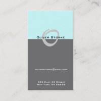 O Letter Alphabet Business Card Blue Gray