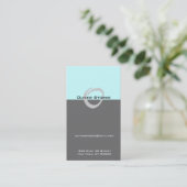 O Letter Alphabet Business Card Blue Gray Visitenkarte (Stehend Vorderseite)