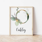 O Letter Monogram Greenerity Kinderzimmer Name Wal Poster