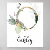 O Letter Monogram Greenerity Kinderzimmer Name Wal Poster (Vorne)