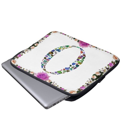 O Letter Monogram Laptopschutzhülle (Vorne Knopf)