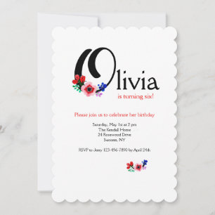 "O"-Letter (Name mit Buchstabe O hinzufügen) Einladung