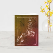 O Little Town Bethlehem. Leder Weihnachtskarte Karte (Gelbe Blume)