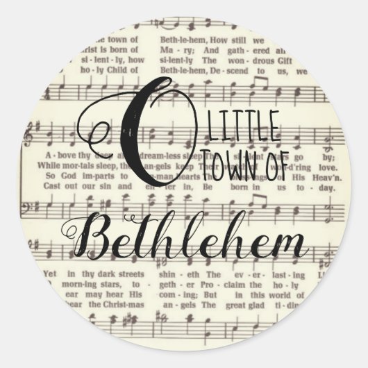 O Little Town of Bethlehem Classic Round Sticker (Vorderseite)