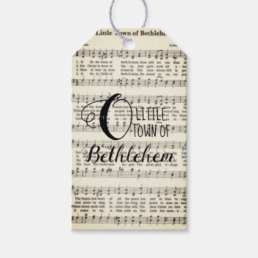 O Little Town of Bethlehem Geschenkanhänger (Vorderseite)