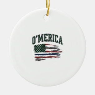 O’Merica Vintage-Flag-Shirt-Design mit Absicht bes Keramik Ornament