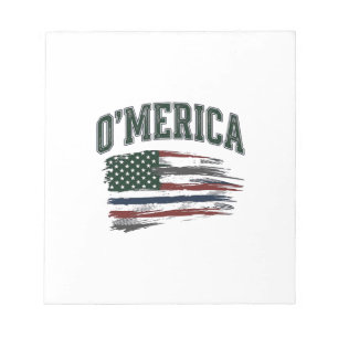 O’Merica Vintage-Flag-Shirt-Design mit Absicht bes Notizblock