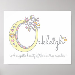 O Monogram Art Oakleigh Girls Name bedeutet Poster