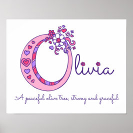 O monogram art Olivia girls name meint poster