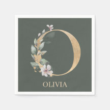 O Monogram Floral Personalisiert Napkins