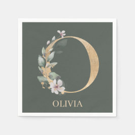 O Monogram Floral Personalisiert Napkins Serviette
