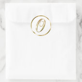 O Monogram Imitate Gold Umschlag oder Günstige Sie Runder Aufkleber (Tasche)