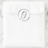 O Monogram Imitate Silver Envelope oder Günstige S Runder Aufkleber (Tasche)