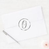O Monogram Imitate Silver Envelope oder Günstige S Runder Aufkleber (Umschlag)