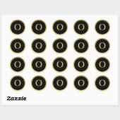 O: Monogram O Elegant Gold und Black Sticker (Blatt)