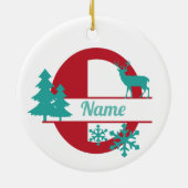 O Monogram Urlaubsheim Tree Ornament (Hinten)