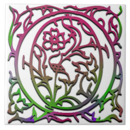 O Monogramm Keramik Besque Garden Fliese