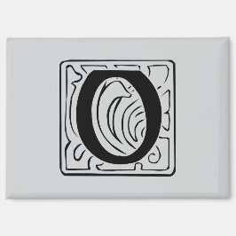 O Monogramm schwarz Magnet