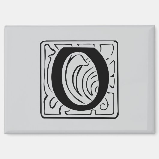 O Monogramm schwarz Magnet (Vorderseite)