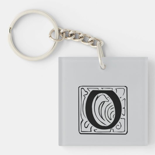O Monogramm schwarz Schlüsselanhänger (Vorderseite)