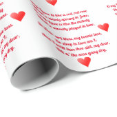 O my Luve ist wie ein rotes, rote Rose Gedicht Geschenkpapier (Rolleneckpunkt)