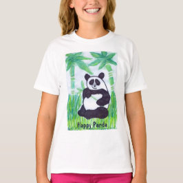 O.O. Glückliche Panda-Spaghetti-Spitze T-Shirt