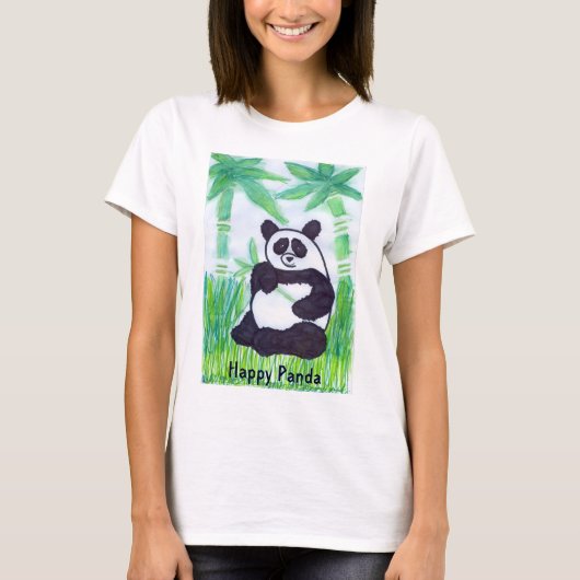 O.O. Glückliche Panda-Spaghetti-Spitze T-Shirt (Vorderseite)