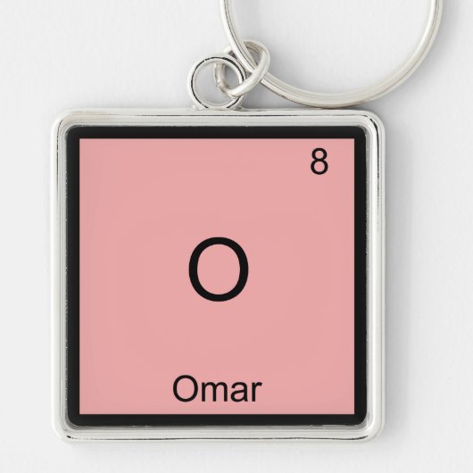 O: Omar Funny Chemistry Element Symbol T - Shirt Schlüsselanhänger (Vorne)