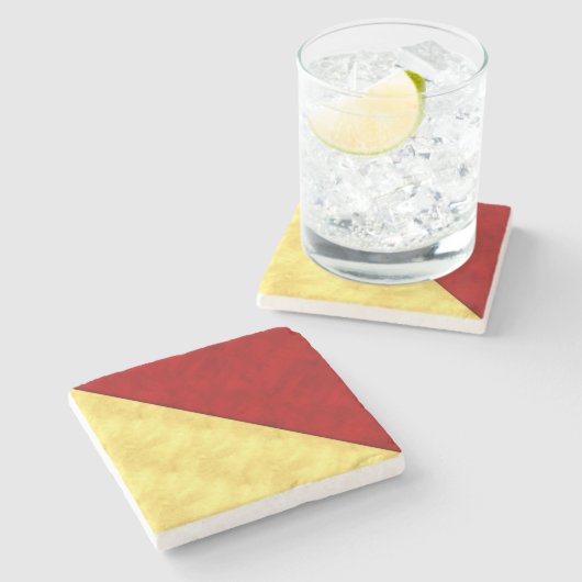 O Oscar Wasserfarben Wasserzeichenflagge Steinuntersetzer (Seitenansicht)