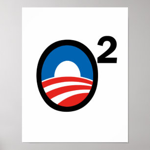 O quadrierte Obamas an zweiter Stelle Ausdruck Poster