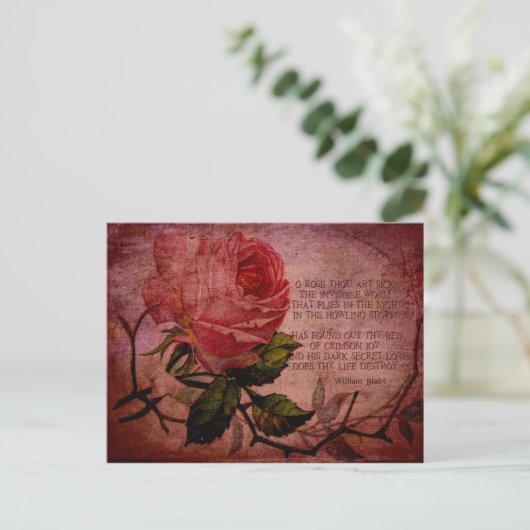 O Rose du Art Sick Postkarte (Stehend Vorderseite)