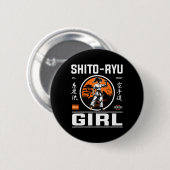 O Ryu Girl Präzision und Stil in Karate Design! Button (Vorne & Hinten)
