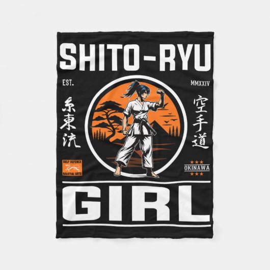 O Ryu Girl Präzision und Stil in Karate Design! Fleecedecke (Vorderseite)