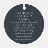 O Sapientia Icon of Holy Wisdom Advent Ornament Aus Metall (Rückseite)