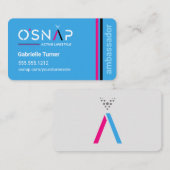 O Snap Blue Rectangle Business Card Visitenkarte (Vorne/Hinten)