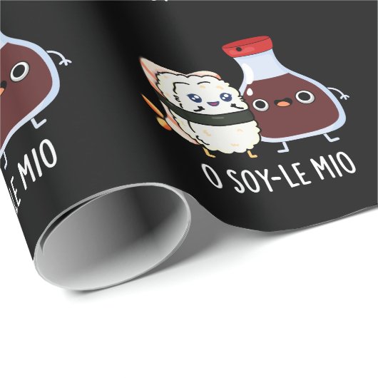 O soy-le-mio Funny Singing Soy Sauce Pun Dark BG Geschenkpapier (Rolleneckpunkt)