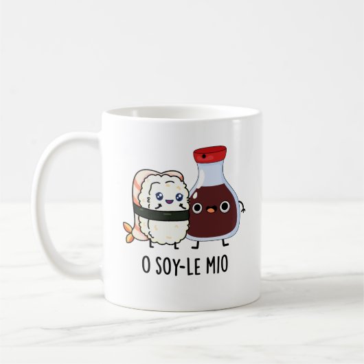 O soy-le-mio Funny Singing Soy Sauce Pun Kaffeetasse (Links)