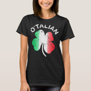 O Talian St Patrick Kleeblatt Italienische Flagge T-Shirt